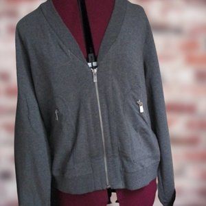MICHAEL KORS Sporty Elevated Basic Half-Zip Boxy Cardigan Jacket